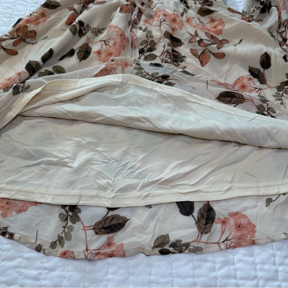 Staccato Long Sleeve Floral Dress in Cream and Brown - Picture 11 of 14